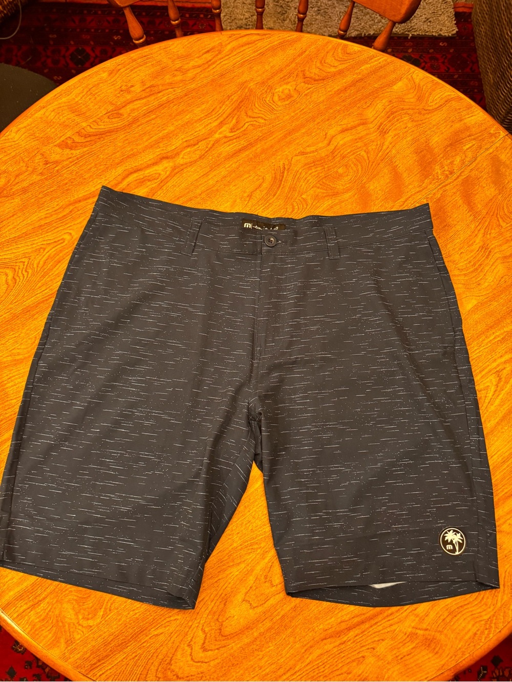 NWOT Travis Mathew Men's Navy Palm-Logo Shorts
